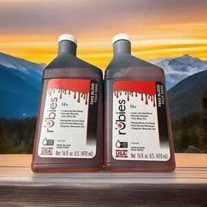 (2) Brand New Rubies 16 Fluid Ounce Fake Blood Washable Made In USA 19614 Zombie